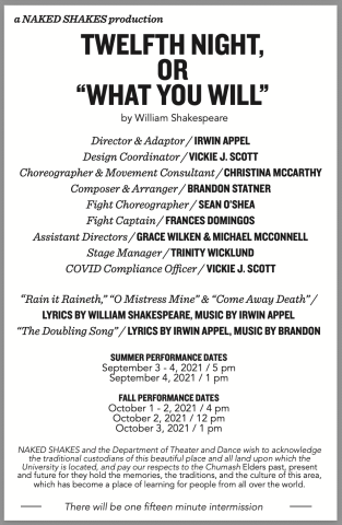 TWELFTH NIGHT - Program
