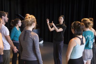 Wong teaches a dance class.